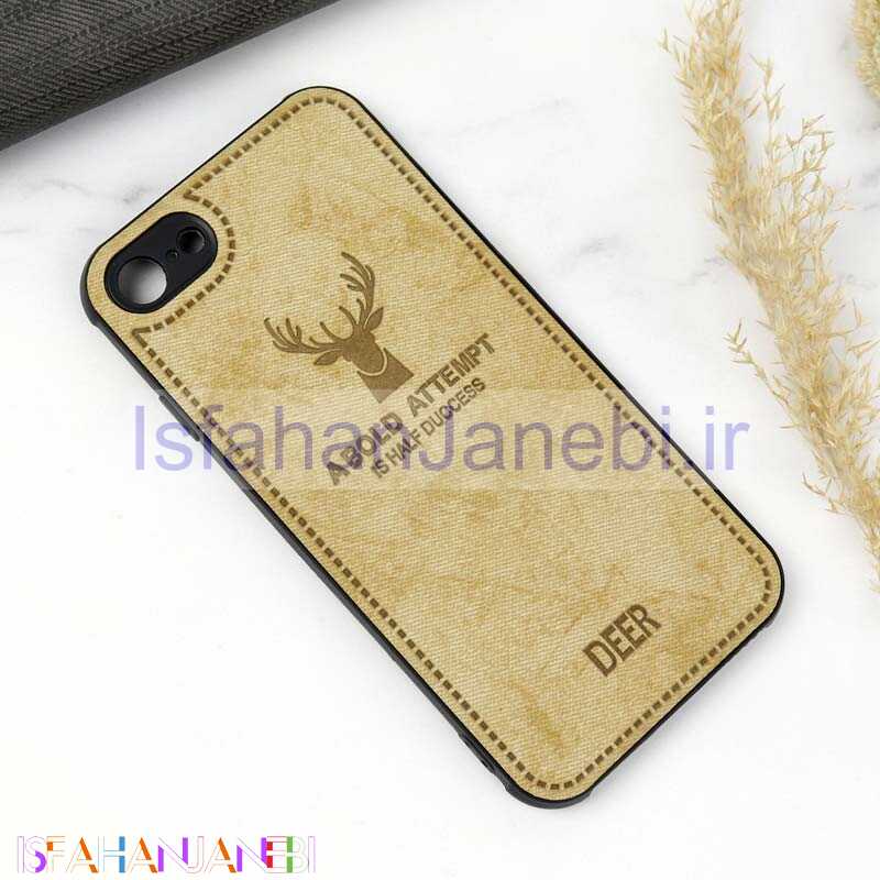 اصفهان جانبی-قاب چرمی محافظ لنزدار طرح گوزن iPhone 7/8