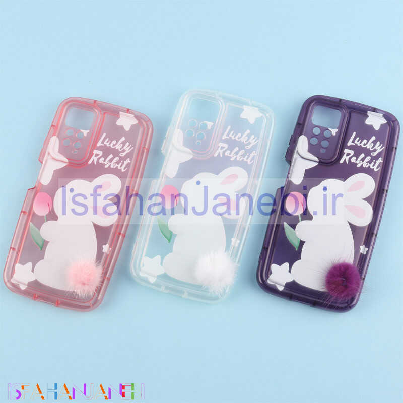 اصفهان جانبی-قاب متال ژله ای Lucky Rabbit محافظ لنزدار Xiaomi Redmi Note 12 Pro 4G