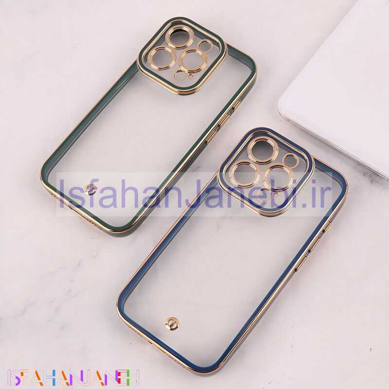 اصفهان جانبی-قاب Space آیفون iPhone 15 Pro دور رنگی محافظ لنزدار