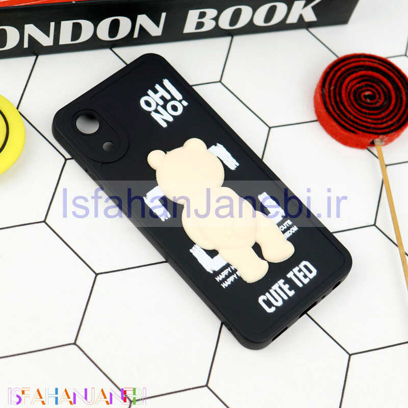 اصفهان جانبی-قاب سیلیکونی خرس TED محافظ لنزدار Samsung Galaxy A03 Core مشکی