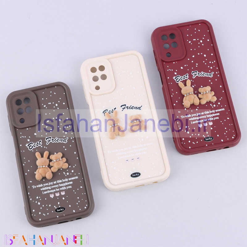 اصفهان جانبی-قاب سولید کیس عروسکی پشمالو محافظ لنزدار Samsung Galaxy A12 / M12