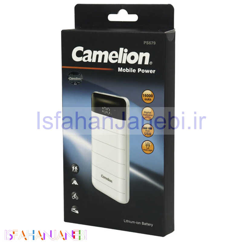 اصفهان جانبی-پاور بانک 16000 کملیون Camelion PS679-160HCB 10W + چراغ قوه هدیه