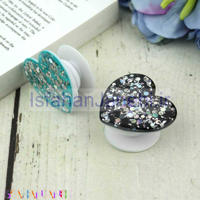 اصفهان جانبی-قاب محافظ لنزدار کشویی اکلیلی شفاف + پاپ سوکت قلبی Samsung Galaxy A20s