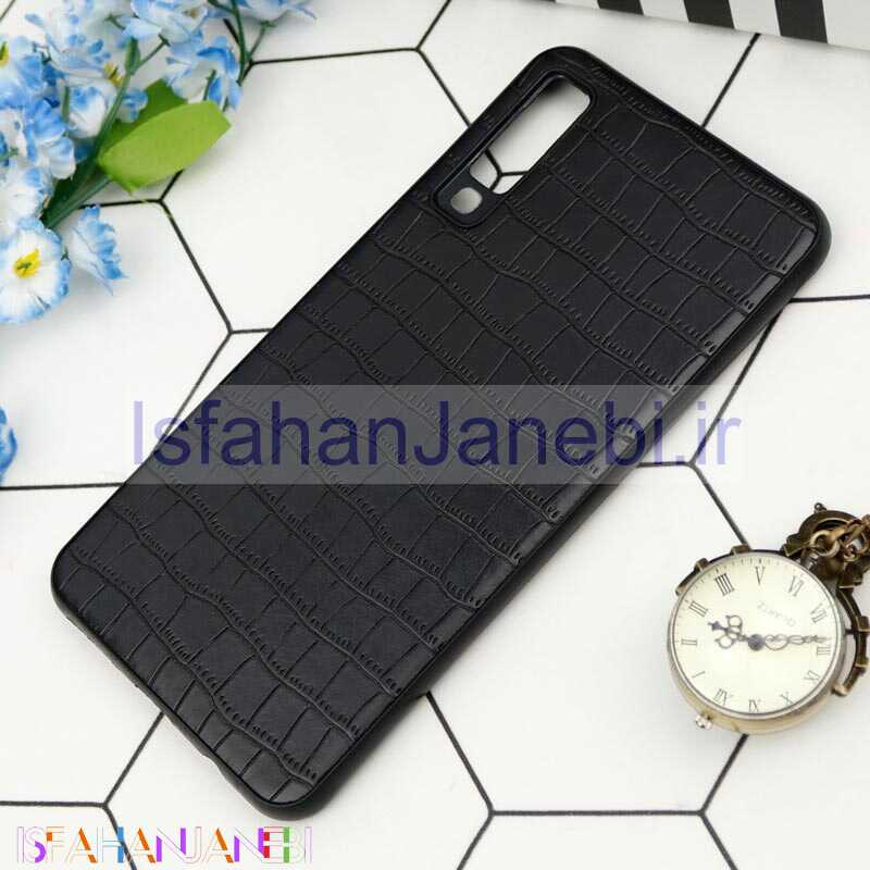 اصفهان جانبی-قاب چرمی کروکودیل Samsung A7 2018 مشکی