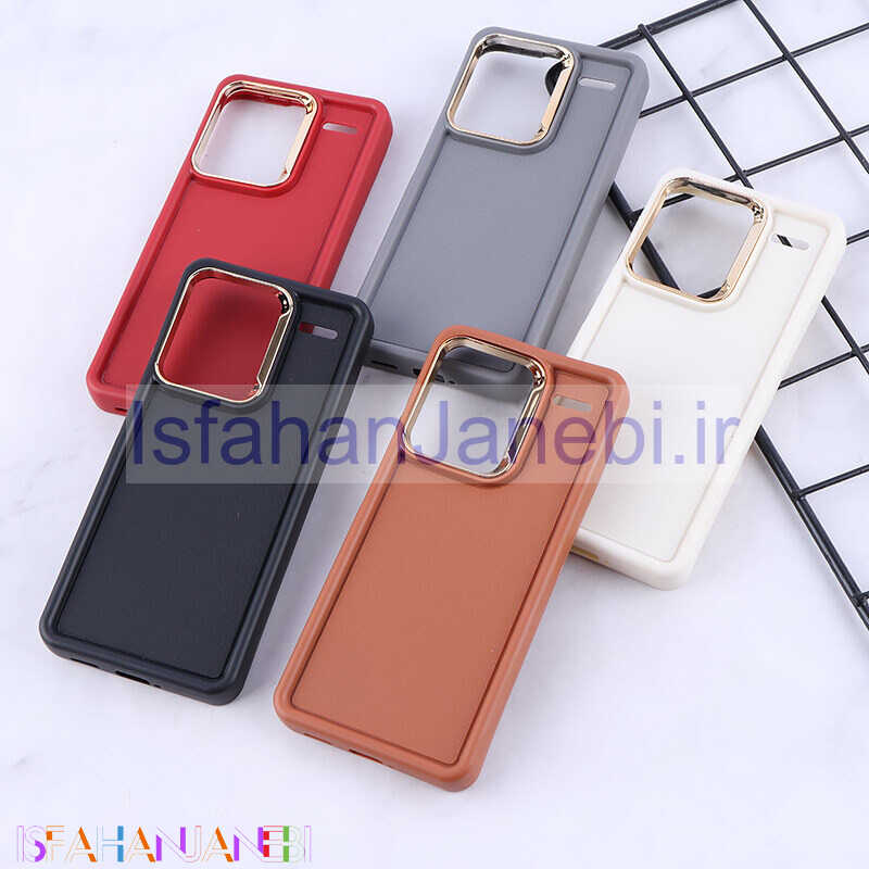 اصفهان جانبی-قاب سولید چرمی شیائومی Redmi Note 13 Pro Plus دور محافظ متال