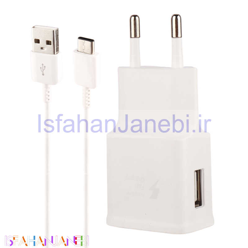 اصفهان جانبی-شارژر دیواری فست شارژ Samsung Galaxy S10 + کابل Type-C