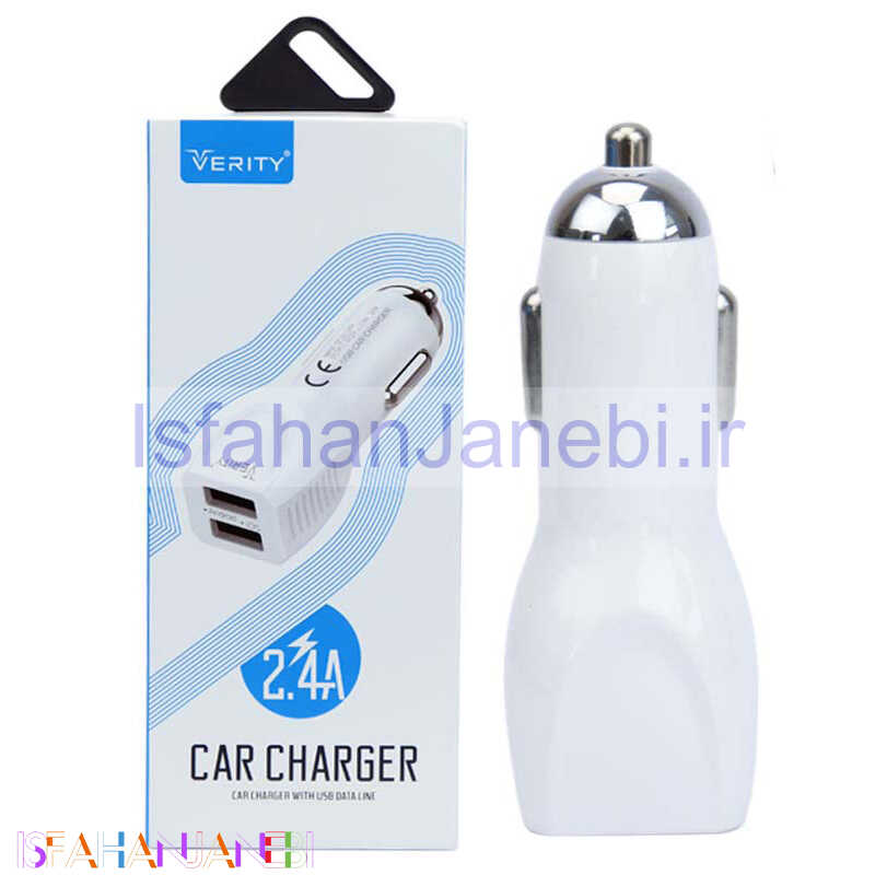 اصفهان جانبی-شارژر فندکی Verity C-1115 12W 2.4A + کابل میکرو یو اس بی