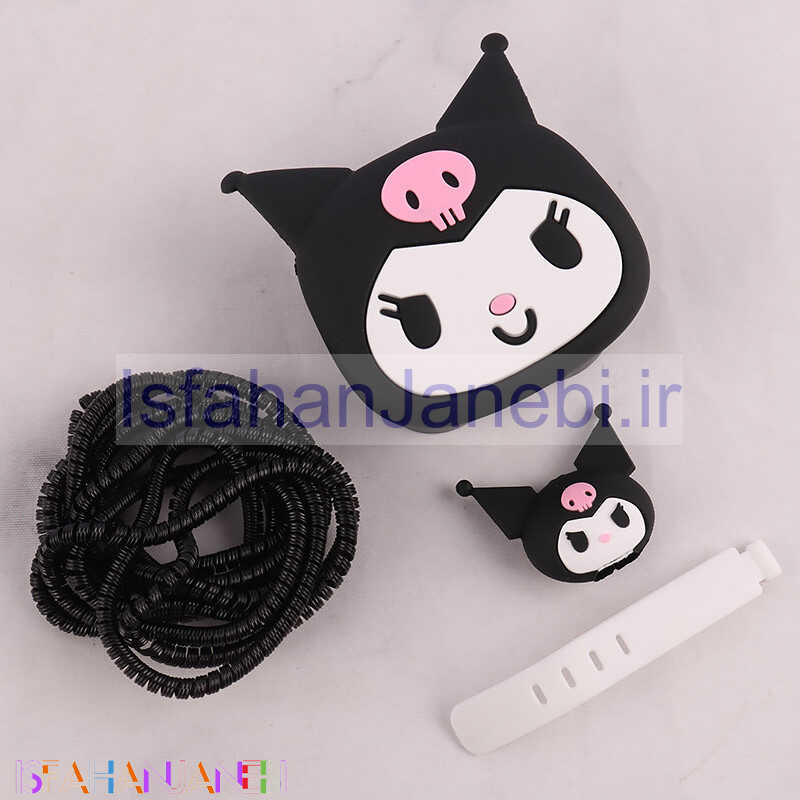 اصفهان جانبی-ست محافظ کابل و کلگی شارژر سیلیکونی آیفون طرح Kuromi