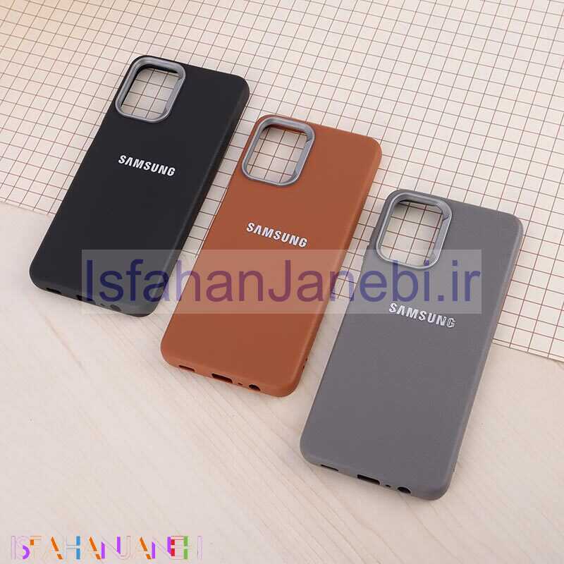 اصفهان جانبی-قاب چرمی ژله ای Leather سامسونگ Galaxy A12 / M12 لوگو متال
