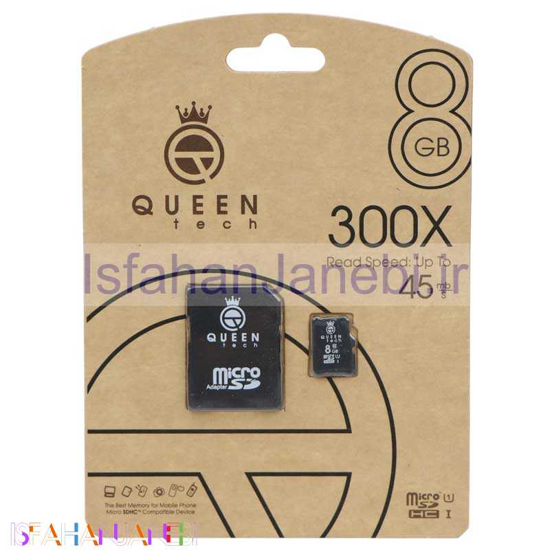 اصفهان جانبی-رم میکرو 8 گیگ کوئین تک QUEEN TECH U1 45MB/s + خشاب
