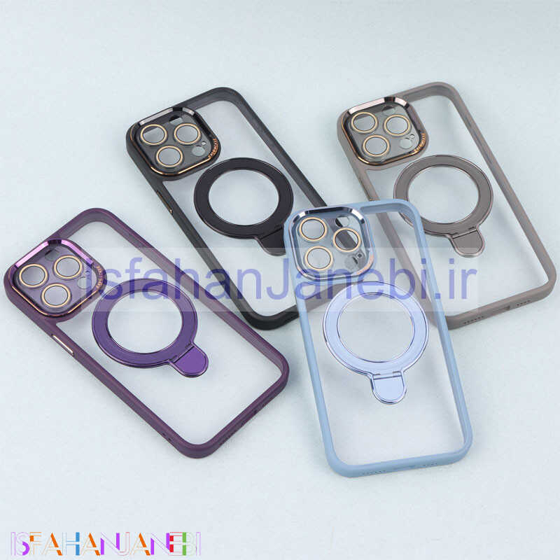 اصفهان جانبی-قاب PC شفاف مگ سیف Eason Case استند شو محافظ لنزدار iPhone 15 Pro Max