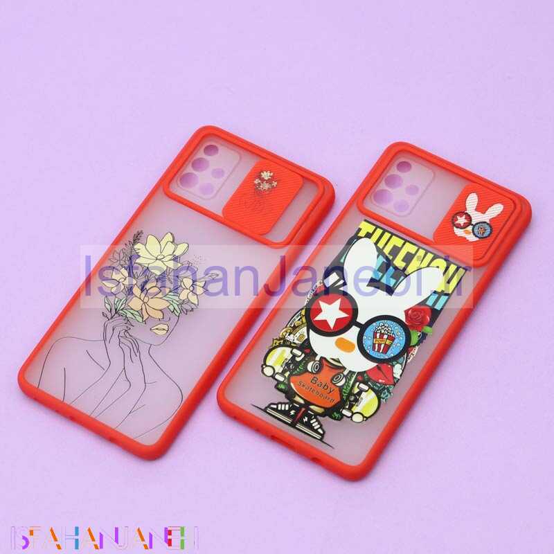 اصفهان جانبی-قاب محافظ لنز دار کشویی طرحدار قرمز Samsung A51