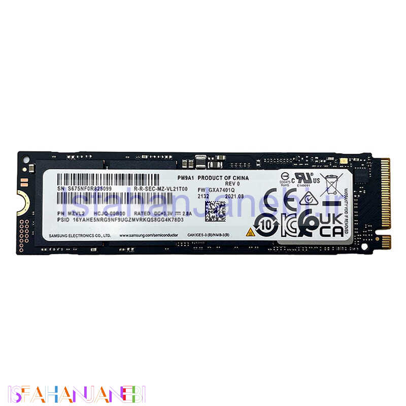 اصفهان جانبی-حافظه SSD سامسونگ Samsung PM9A1 256GB M.2 استوک