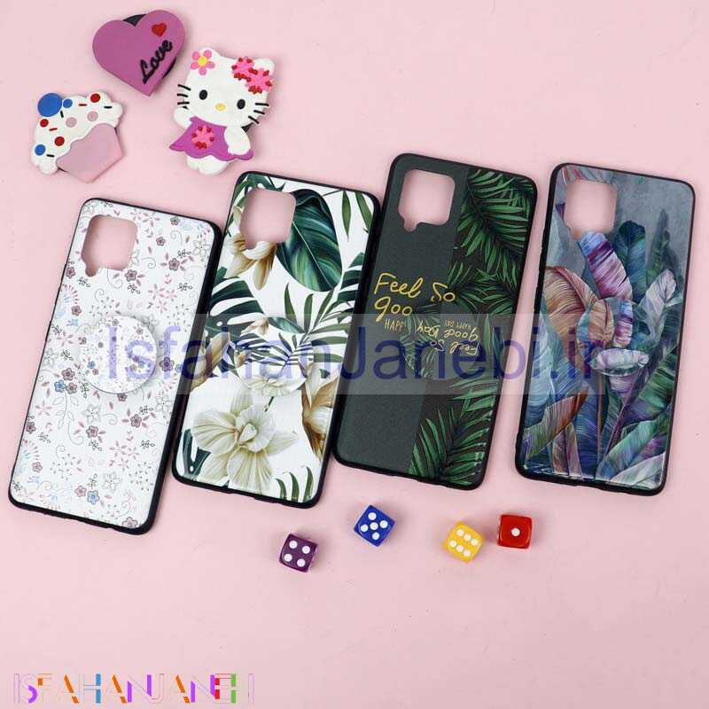 اصفهان جانبی-قاب فانتزی برجسته + پاپ سوکت طرح گل سامسونگ Samsung Galaxy A42 5G سری D