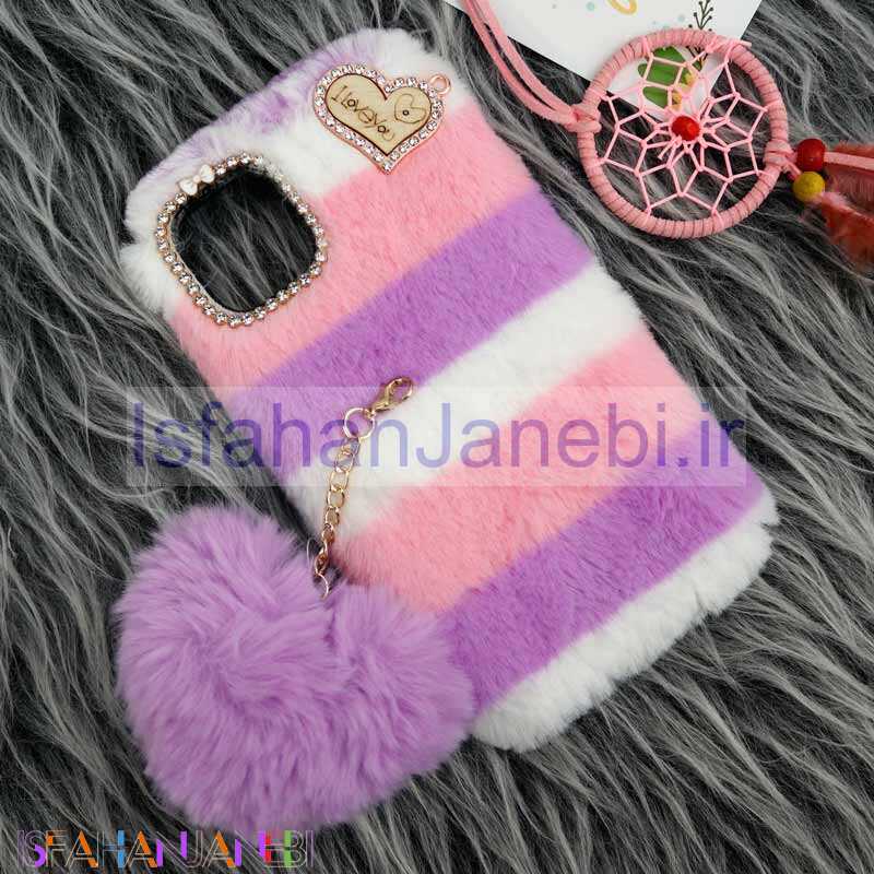 اصفهان جانبی-قاب پشمالو پوم پوم دار iPhone 11