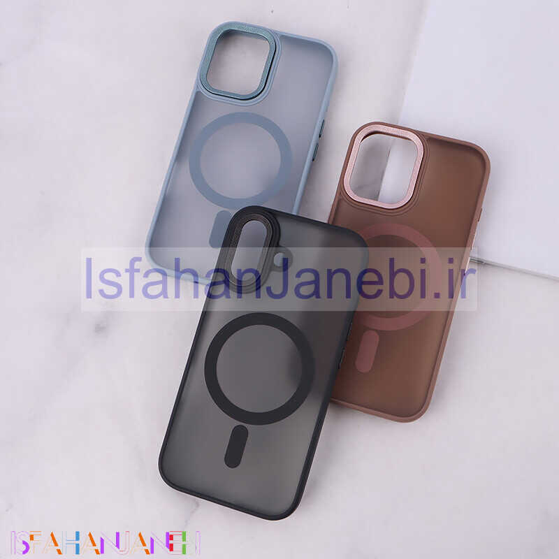 اصفهان جانبی-قاب PC مگ سیف آیفون iPhone 16 پشت مات محافظ لنز متال