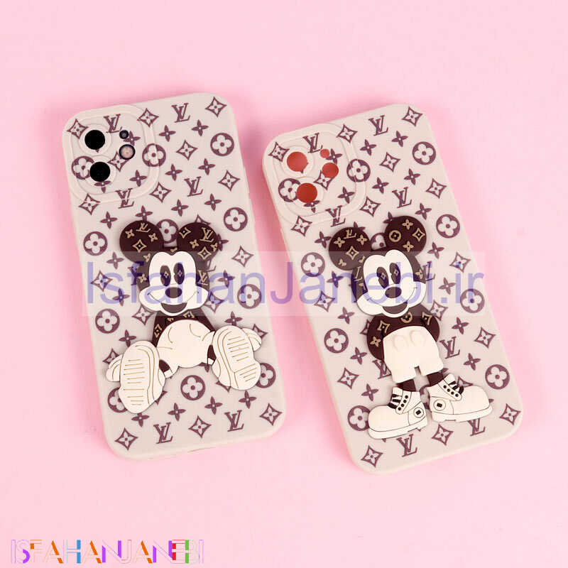 اصفهان جانبی-قاب میکی موس برجسته LV محافظ لنزدار iPhone 12