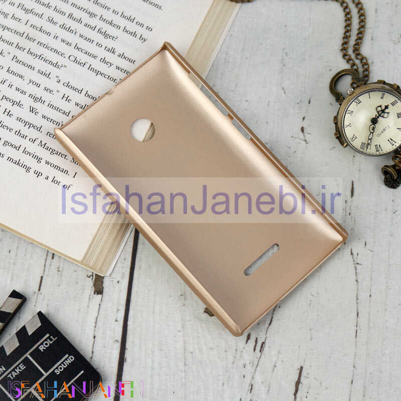 اصفهان جانبی-قاب اورجینال ضدضربه Super Frosted نیلکین Microsoft Lumia 435 طلایی