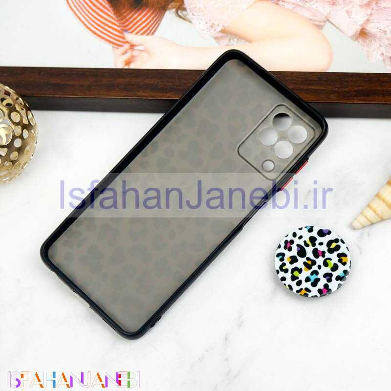 اصفهان جانبی-قاب PC محافظ لنز دار طرح پلنگی + پاپ سوکت Samsung Galaxy A22 4G
