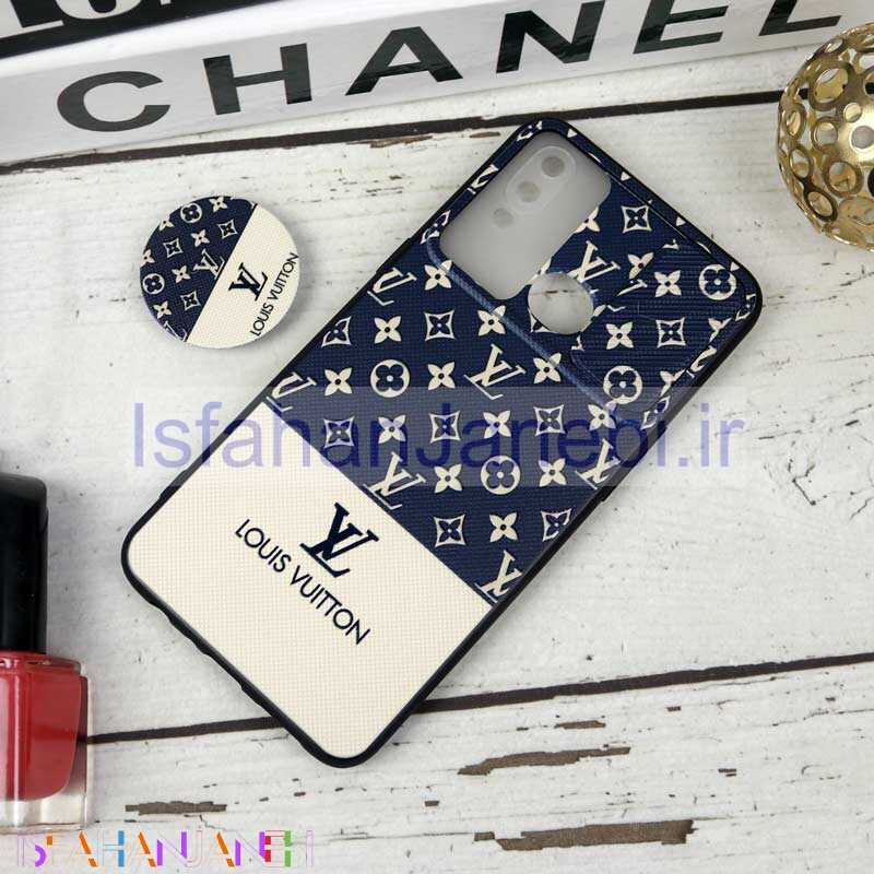 اصفهان جانبی-قاب طرحدار محافظ لنزدار کشویی + پاپ سوکت طرح LV سامسونگ A10s سری B