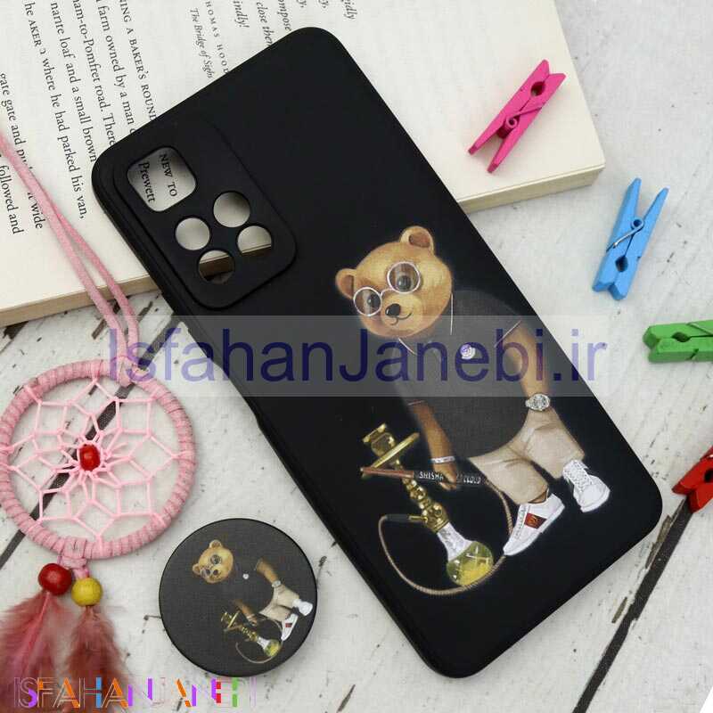 اصفهان جانبی-قاب سیلیکونی مشکی طرح Baron + پاپ سوکت Xiaomi Redmi Note 11 Pro Plus