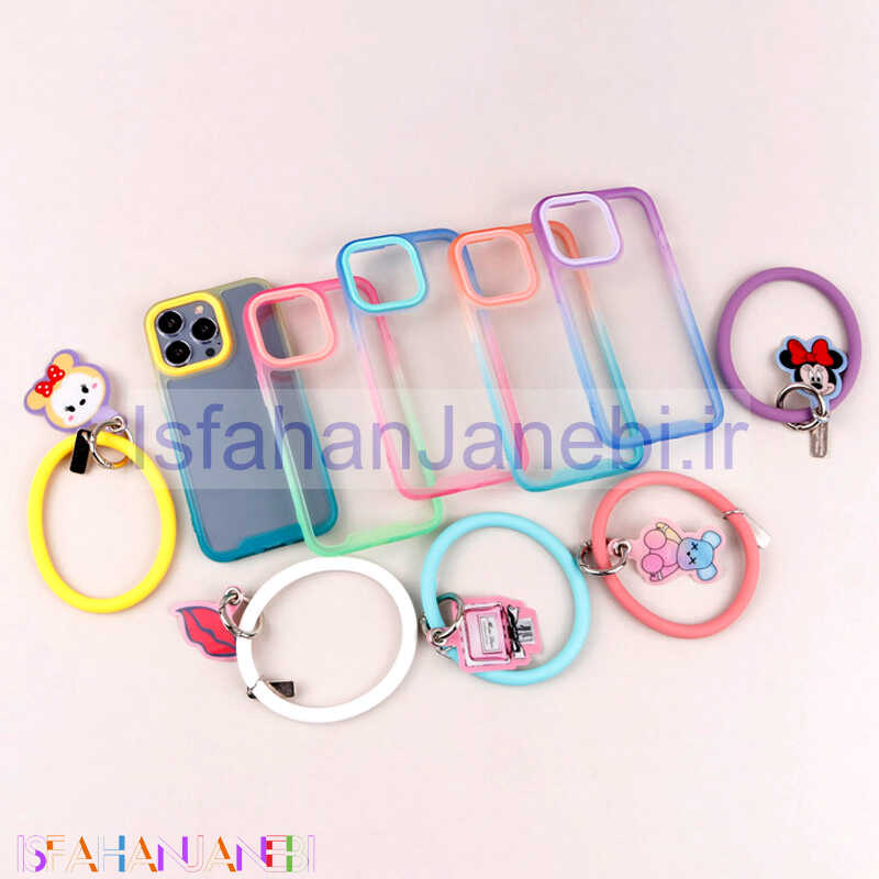 اصفهان جانبی-قاب PC شفاف دو رنگ + بند آویز iPhone 13 Pro