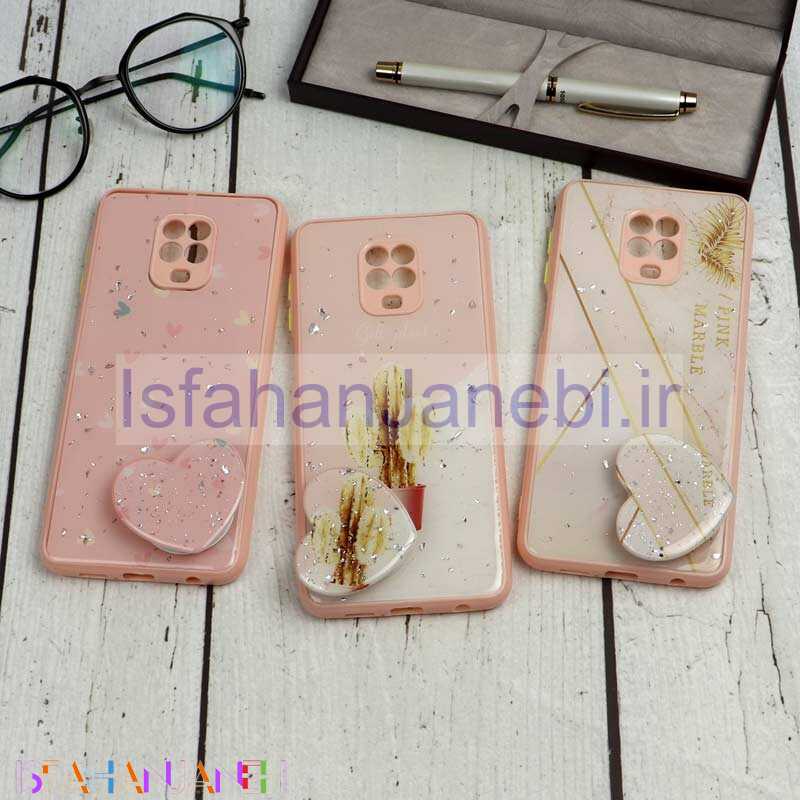 اصفهان جانبی-قاب محافظ لنزدار پاپ سوکت دار صورتی Xiaomi Redmi Note 9s / Note 9 Pro