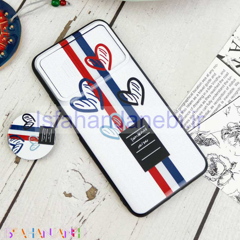 اصفهان جانبی-قاب طرحدار محافظ لنزدار کشویی + پاپ سوکت Xiaomi Poco M3 سری D