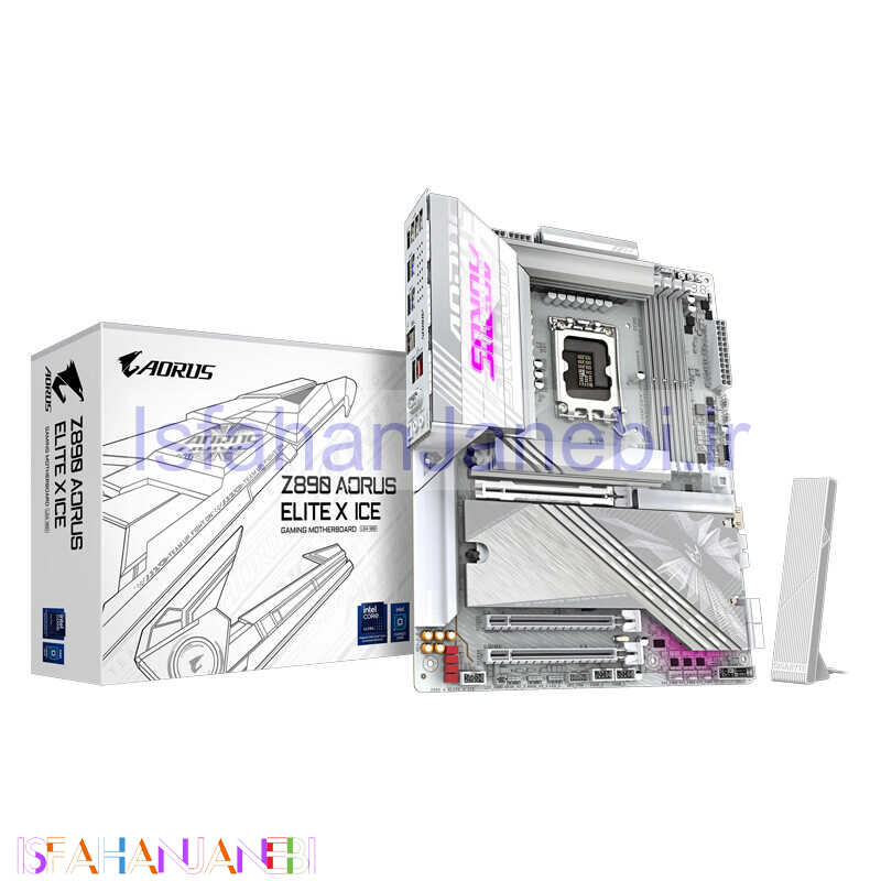 اصفهان جانبی-مادربرد گیگابایت Z890 AORUS ELITE X ICE DDR5