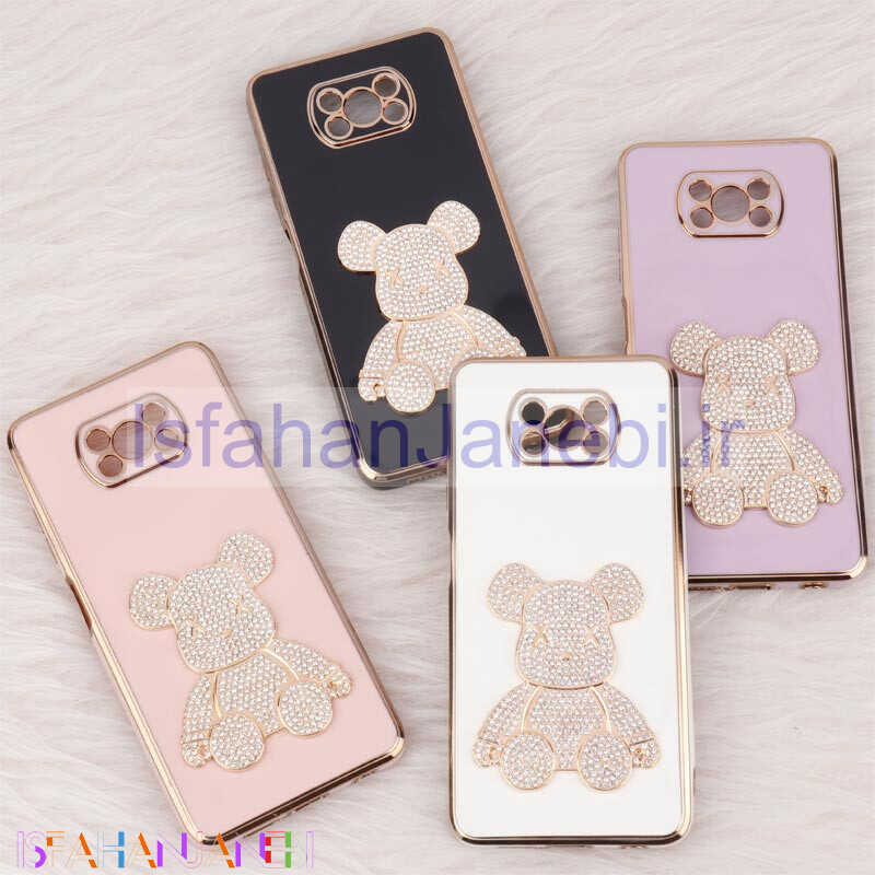 اصفهان جانبی-قاب My Case Power Bear نگین دار محافظ لنزدار Xiaomi Poco X3