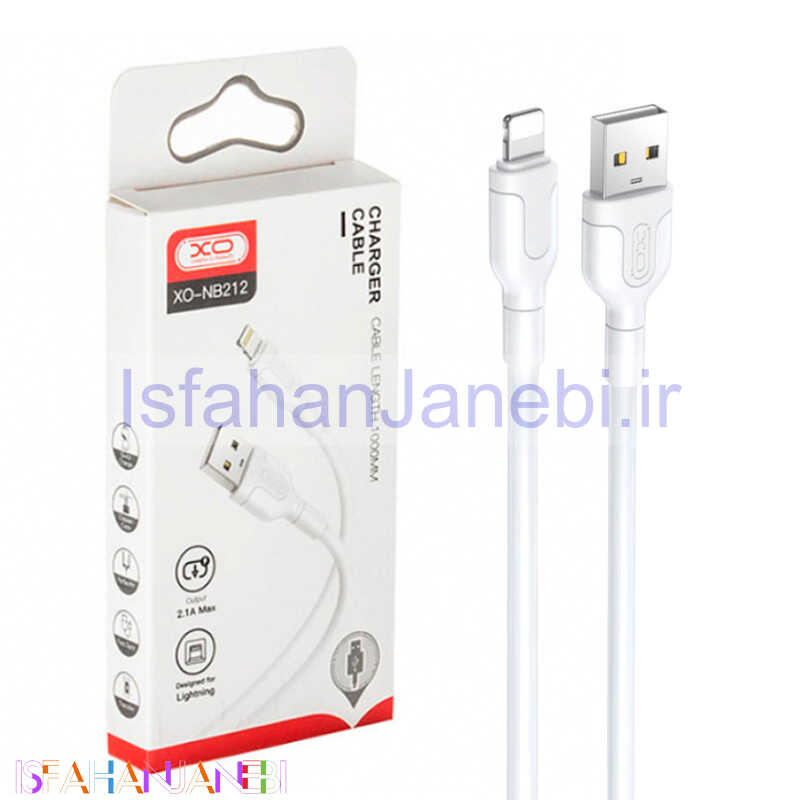 اصفهان جانبی-کابل آیفونی فست شارژ XO XO-NB212 2.1A 1m