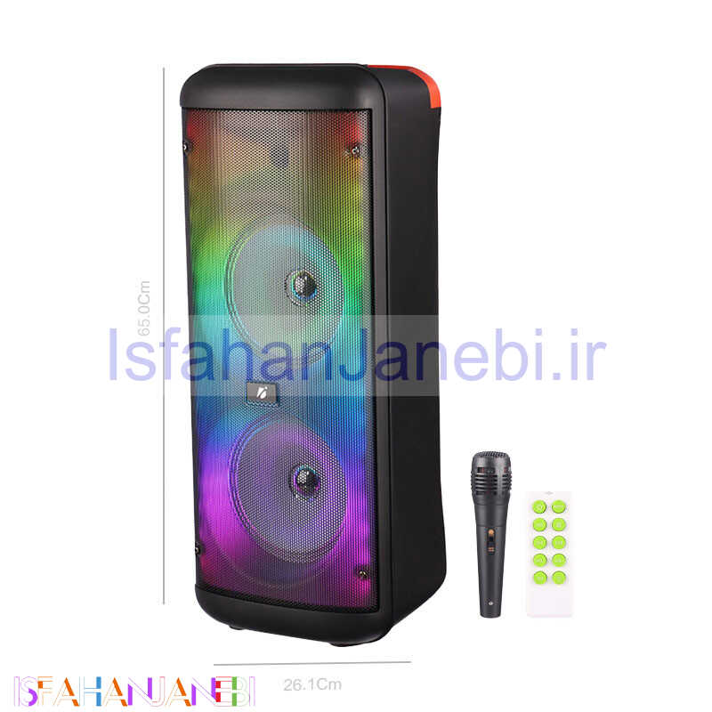 اصفهان جانبی-اسپیکر چمدانی بلوتوثی رم و فلش خور KTS-1626 + میکروفون و ریموت کنترل