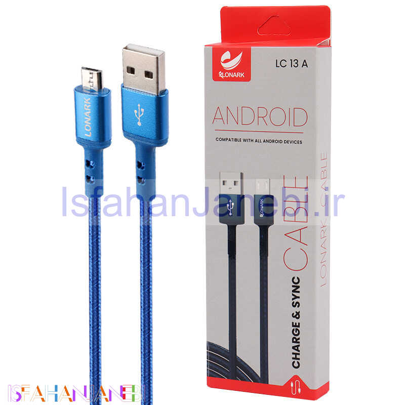 اصفهان جانبی-کابل میکرو یو اس بی Lonark LC13A 2.1A 1.1m