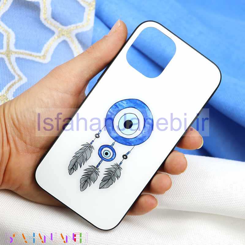 اصفهان جانبی-قاب پشت گلسی طرح چشم و نظر iPhone 12 Mini