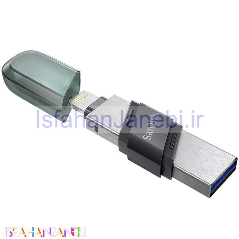 اصفهان جانبی-فلش 64 گیگ سن دیسک SanDisk iXpand Flip OTG Lightning USB3.1