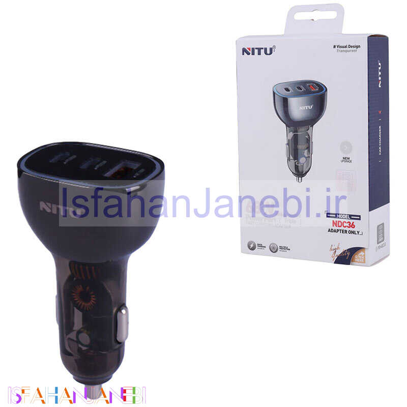 اصفهان جانبی-شارژر فندکی فست شارژ Nitu NDC36 3A QC3.0 PD 25W