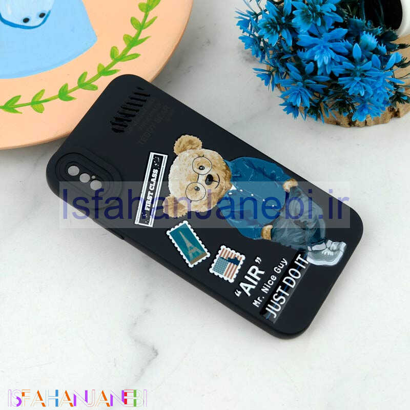 اصفهان جانبی-قاب سیلیکونی طرحدار محافظ لنزدار iPhone X/XS