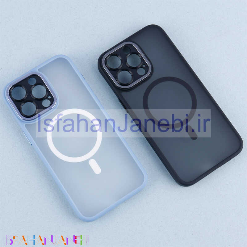 اصفهان جانبی-قاب PC مات Q.Series Focus دور رنگی مگ سیف محافظ لنزدار iPhone 15 Pro Max