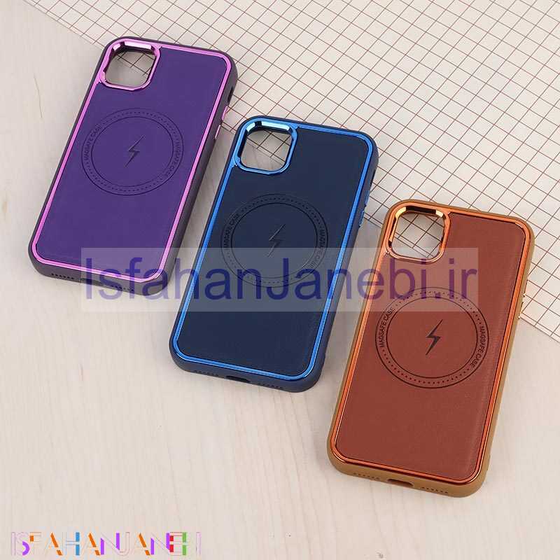 اصفهان جانبی-قاب چرمی مگ سیف آیفون iPhone 11 متال ایرون