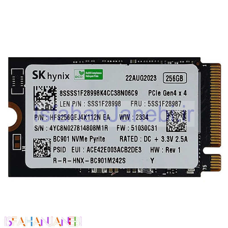 اصفهان جانبی-حافظه SSD اس کی هاینیکس SK Hynix SSS1F28998 256GB M.2 استوک