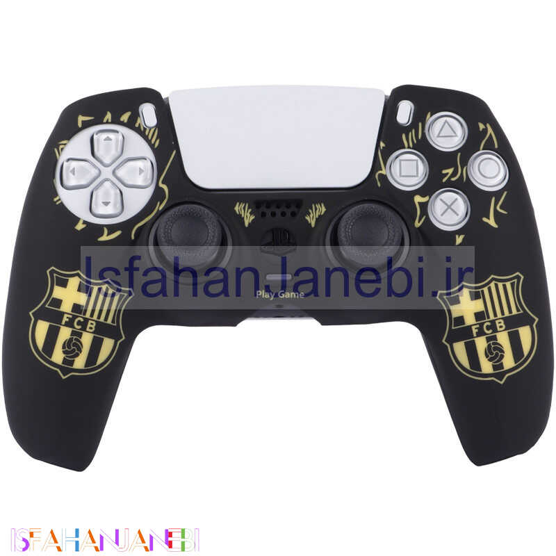 اصفهان جانبی-روکش دسته بازی PS5 طرح Barcelona زمینه مشکی زرد
