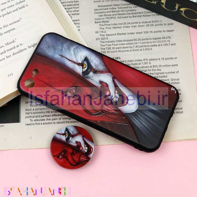اصفهان جانبی-قاب فانتزی برجسته + پاپ سوکت طرح جوکر iPhone 7/8/SE 2020 سری F