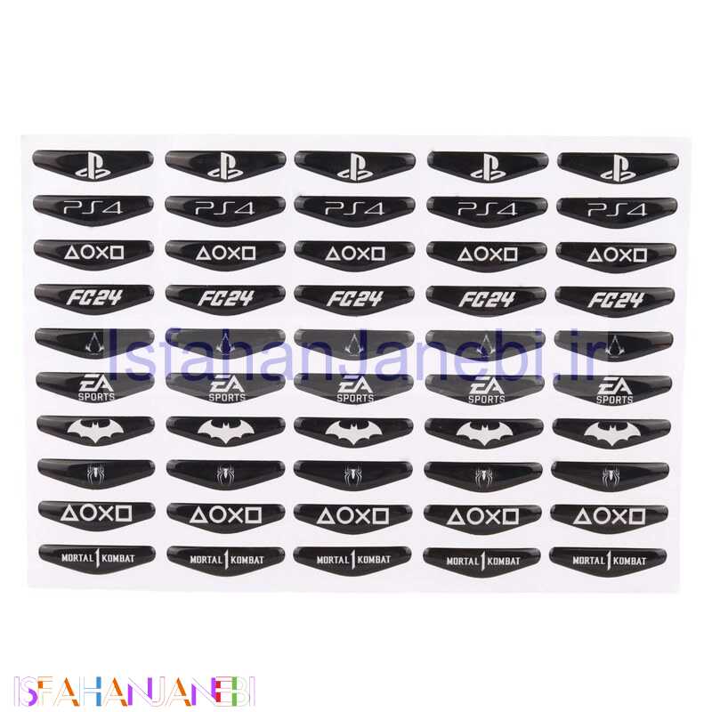 اصفهان جانبی-برچسب لایت بار ژله ای دسته بازی PS4 پک 50 عددی