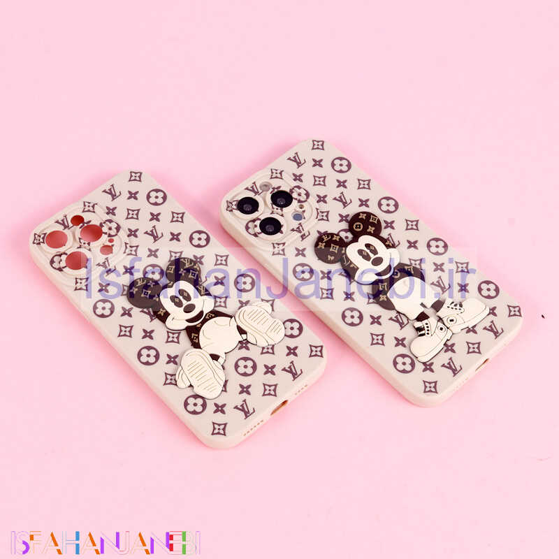 اصفهان جانبی-قاب میکی موس برجسته LV محافظ لنزدار iPhone 13 Pro Max
