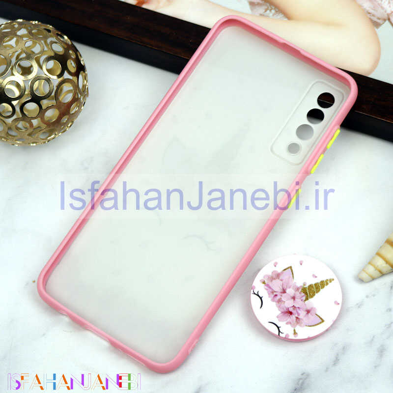 اصفهان جانبی-قاب PC محافظ لنز دار طرح یونیکورن + پاپ سوکت Samsung Galaxy A20 / A30