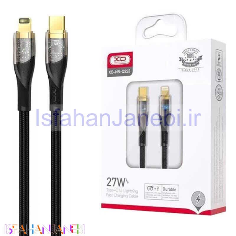 اصفهان جانبی-کابل تبدیل فست شارژ XO XO-NB-Q223A Type-C To Lightning 27W 1m