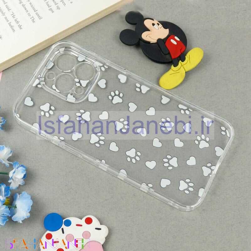 اصفهان جانبی-قاب ژله ای شفاف طرحدار ردپا iPhone 13 Pro Max