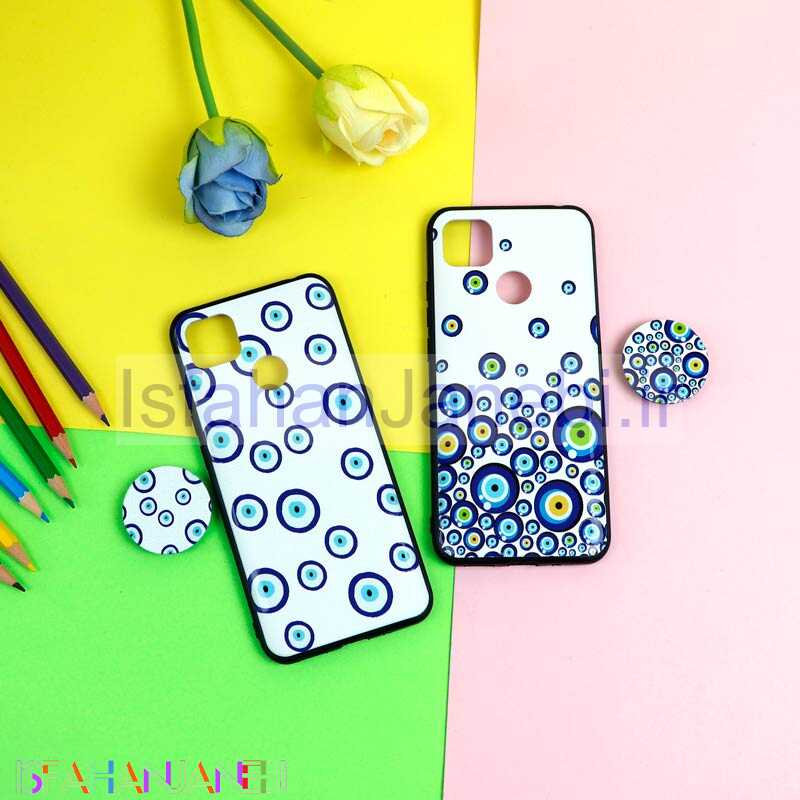 اصفهان جانبی-قاب فانتزی برجسته + پاپ سوکت طرح چشم و نظر شیائومی Redmi 9C سری D