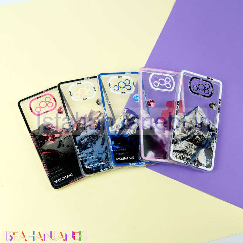 اصفهان جانبی-قاب ژله ای شفاف طرح کوهستان محافظ لنزدار Xiaomi Poco X3