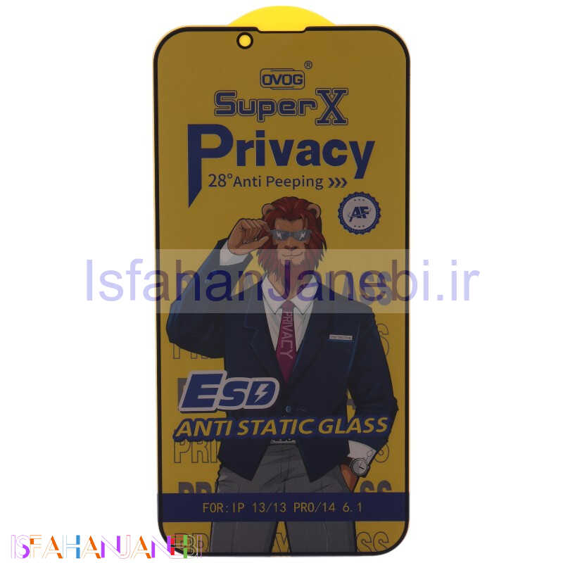 اصفهان جانبی-گلس Super X پرایوسی آنتی استاتیک آیفون iPhone 13 / 13 Pro / 14
